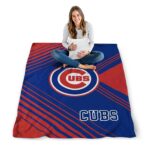 chicago cubs diagonal stripes blue blanket best selling