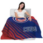 chicago cubs diagonal stripes blue blanket best selling