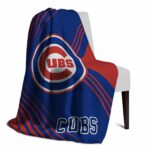 chicago cubs diagonal stripes blue blanket best selling