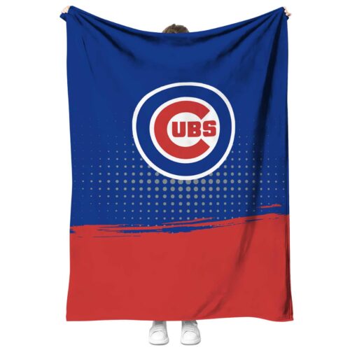 chicago cubs gradient dots blue blanket best selling
