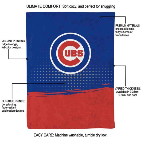 chicago cubs gradient dots blue blanket new arrival
