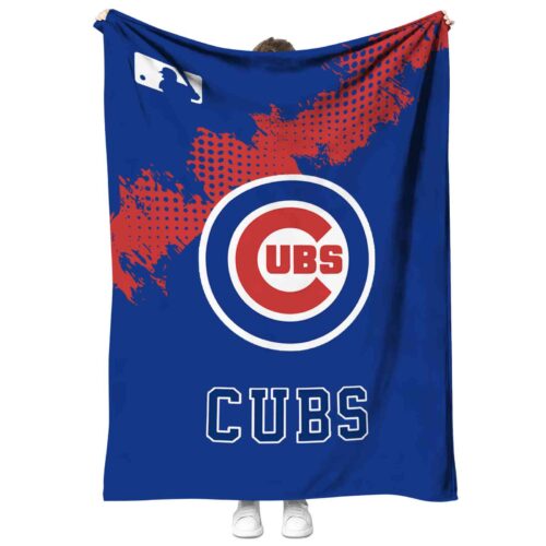 chicago cubs grunge texture blue blanket best selling