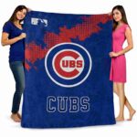 chicago cubs grunge texture blue blanket best selling