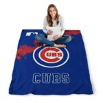 chicago cubs grunge texture blue blanket best selling