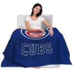 chicago cubs grunge texture blue blanket best selling