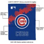 chicago cubs grunge texture blue blanket best selling