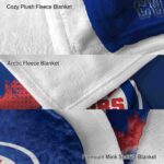 chicago cubs grunge texture blue blanket best selling