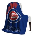 chicago cubs grunge texture blue blanket best selling