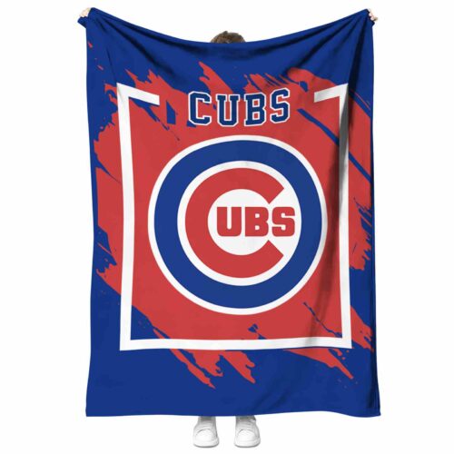 chicago cubs splatter effect blue blanket best selling