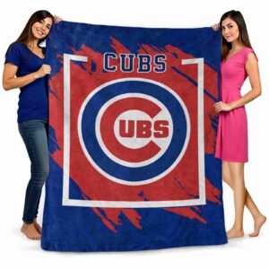 chicago cubs splatter effect blue blanket fashion forward