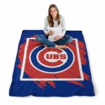 chicago cubs splatter effect blue blanket high quality