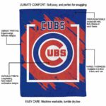 chicago cubs splatter effect blue blanket new arrival