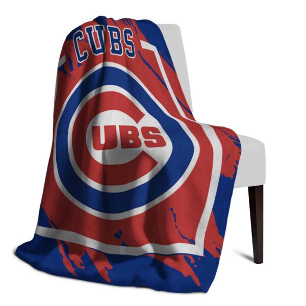 chicago cubs splatter effect blue blanket top rated