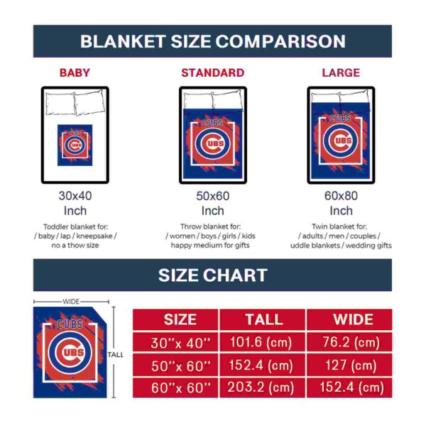 chicago cubs splatter effect blue blanket trendy