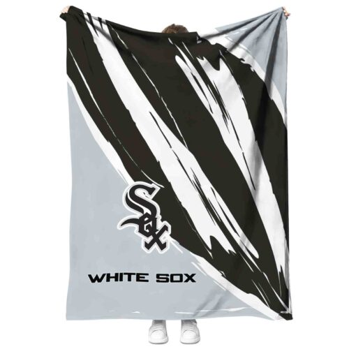 chicago white sox brushstrokes black white blanket best selling