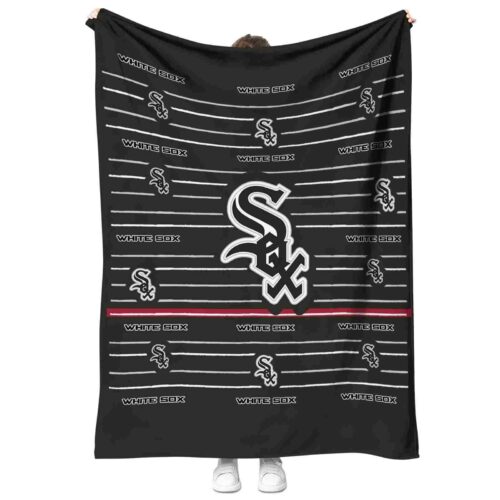 chicago white sox striped pattern black blanket best selling