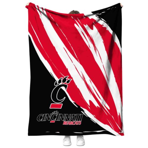 cincinnati bearcats brushstrokes red white blanket best selling