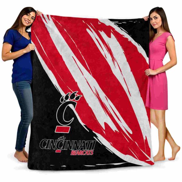 cincinnati bearcats brushstrokes red white blanket fashion forward