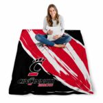 cincinnati bearcats brushstrokes red white blanket high quality