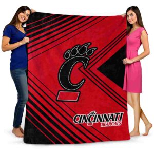 cincinnati bearcats diagonal stripes red blanket fashion forward