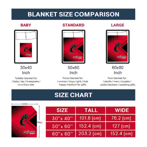 cincinnati bearcats diagonal stripes red blanket trendy