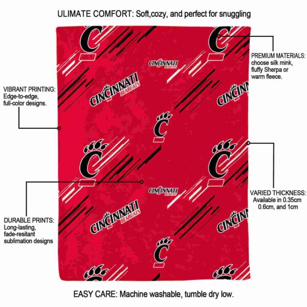 cincinnati bearcats fan spirit red blanket new arrival