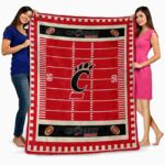 cincinnati bearcats football field red blanket best selling