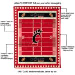 cincinnati bearcats football field red blanket best selling