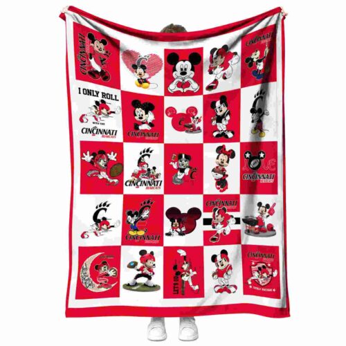 cincinnati bearcats mickey minnie red white blanket best selling