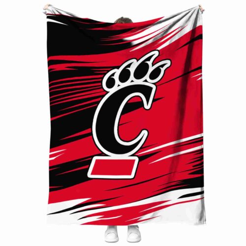 cincinnati bearcats paint streaks red white blanket best selling