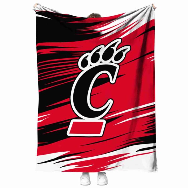 cincinnati bearcats paint streaks red white blanket best selling