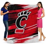 cincinnati bearcats paint streaks red white blanket fashion forward