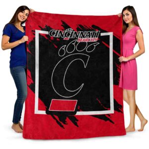 cincinnati bearcats splatter effect red blanket fashion forward