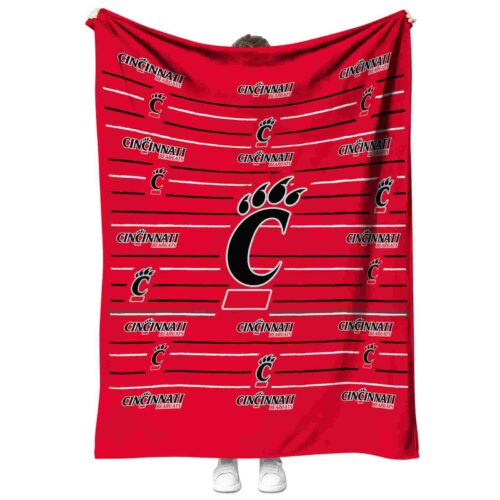 cincinnati bearcats striped pattern red blanket best selling