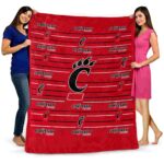 cincinnati bearcats striped pattern red blanket fashion forward