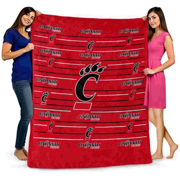 cincinnati bearcats striped pattern red blanket fashion forward