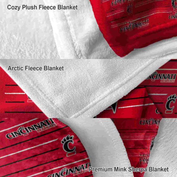 cincinnati bearcats striped pattern red blanket premium grade