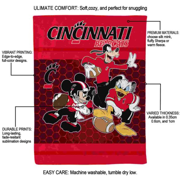 cincinnati bearcats three musketeers red blanket new arrival