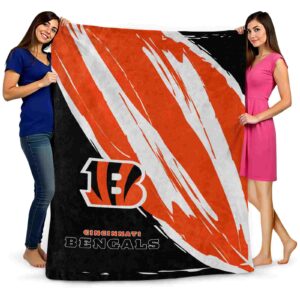 cincinnati bengals brushstrokes orange white blanket fashion forward