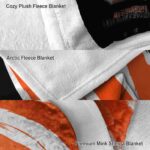cincinnati bengals brushstrokes orange white blanket premium grade