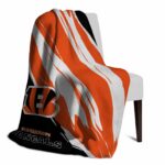 cincinnati bengals brushstrokes orange white blanket top rated