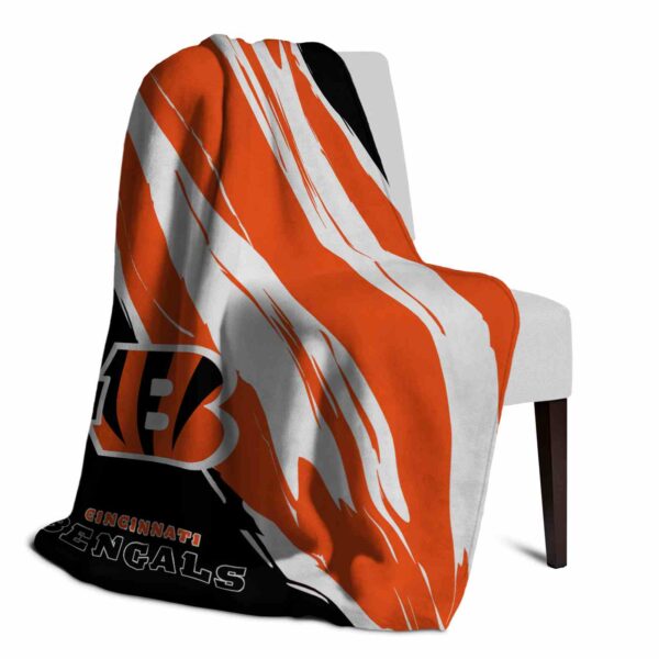 cincinnati bengals brushstrokes orange white blanket top rated