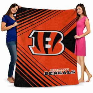 cincinnati bengals diagonal stripes orange blanket fashion forward