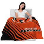 cincinnati bengals diagonal stripes orange blanket latest model