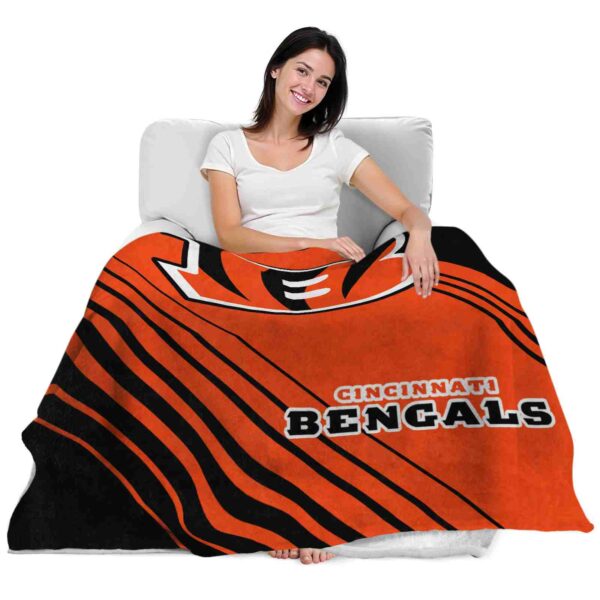 cincinnati bengals diagonal stripes orange blanket latest model