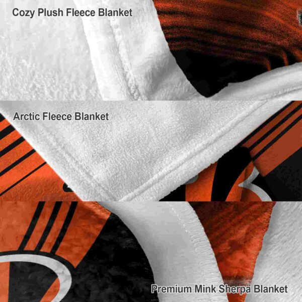 cincinnati bengals diagonal stripes orange blanket premium grade
