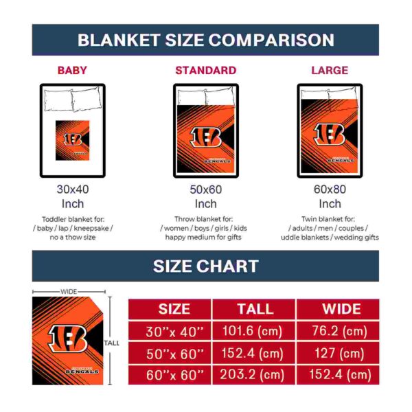 cincinnati bengals diagonal stripes orange blanket trendy