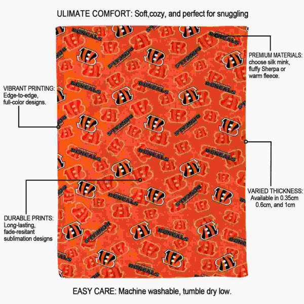 cincinnati bengals diehard fans orange blanket new arrival