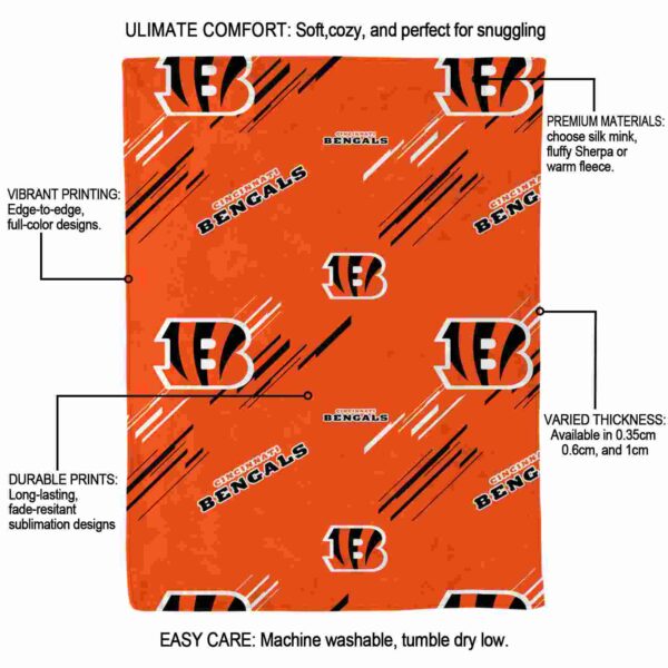 cincinnati bengals fan spirit orange blanket new arrival