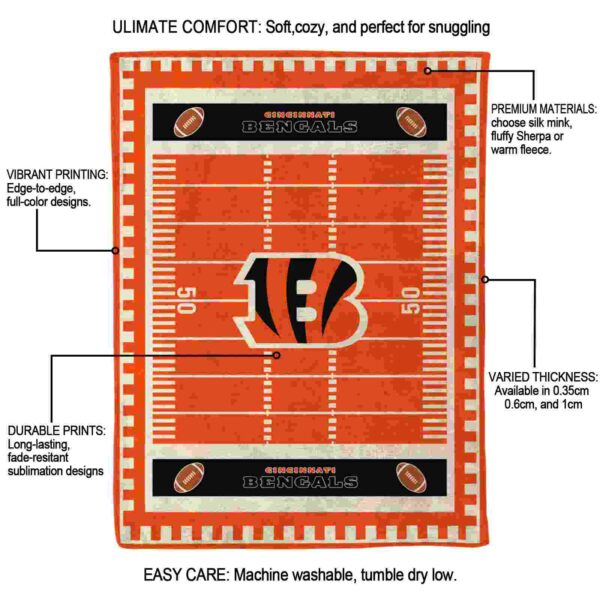 cincinnati bengals football field orange blanket new arrival